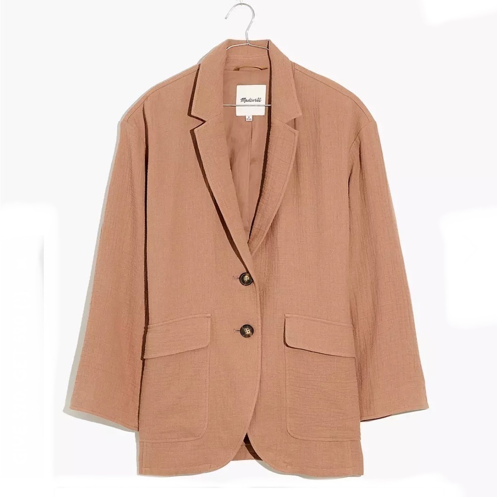 Madewell Cotton-Linen Relaxed Larsen Blazer